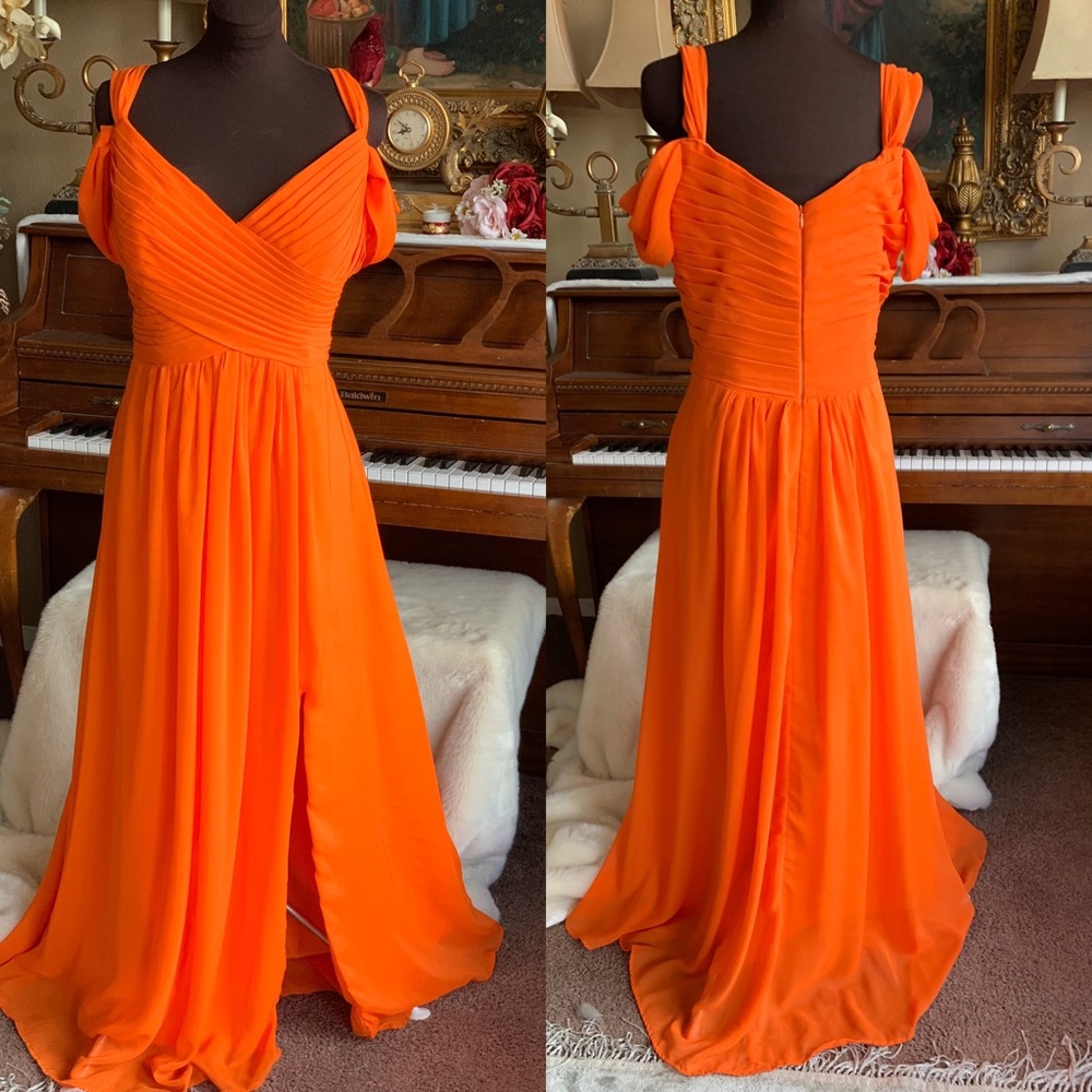 Gorgeous Floor-length Orange Formal Dress 14